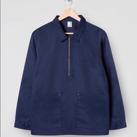 MC Overalls polycotton collared smock in navy NWOT - Picture 3 of 5